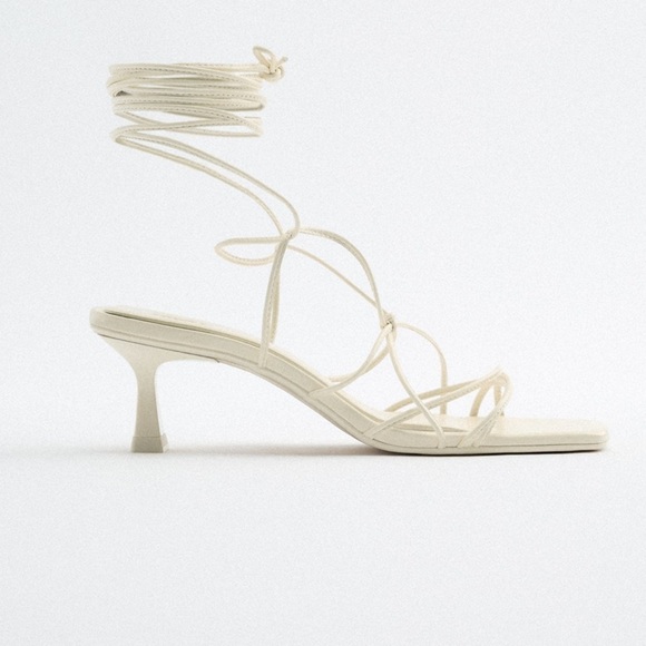 HEELED STRAPPY LEATHER SANDALS - Picture 4 of 7